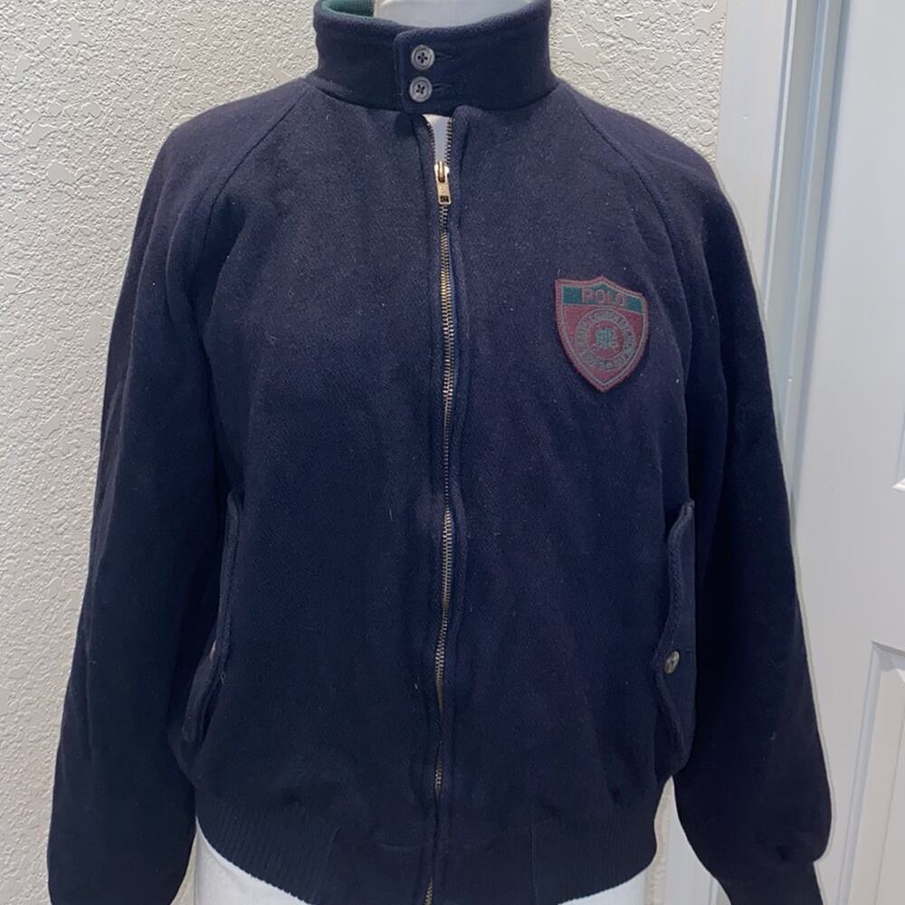 Polo Ralph Lauren Men’s Wool Varsity Bomber Jacket EUC Sz Lg Wool Cotton - Picture 3 of 11